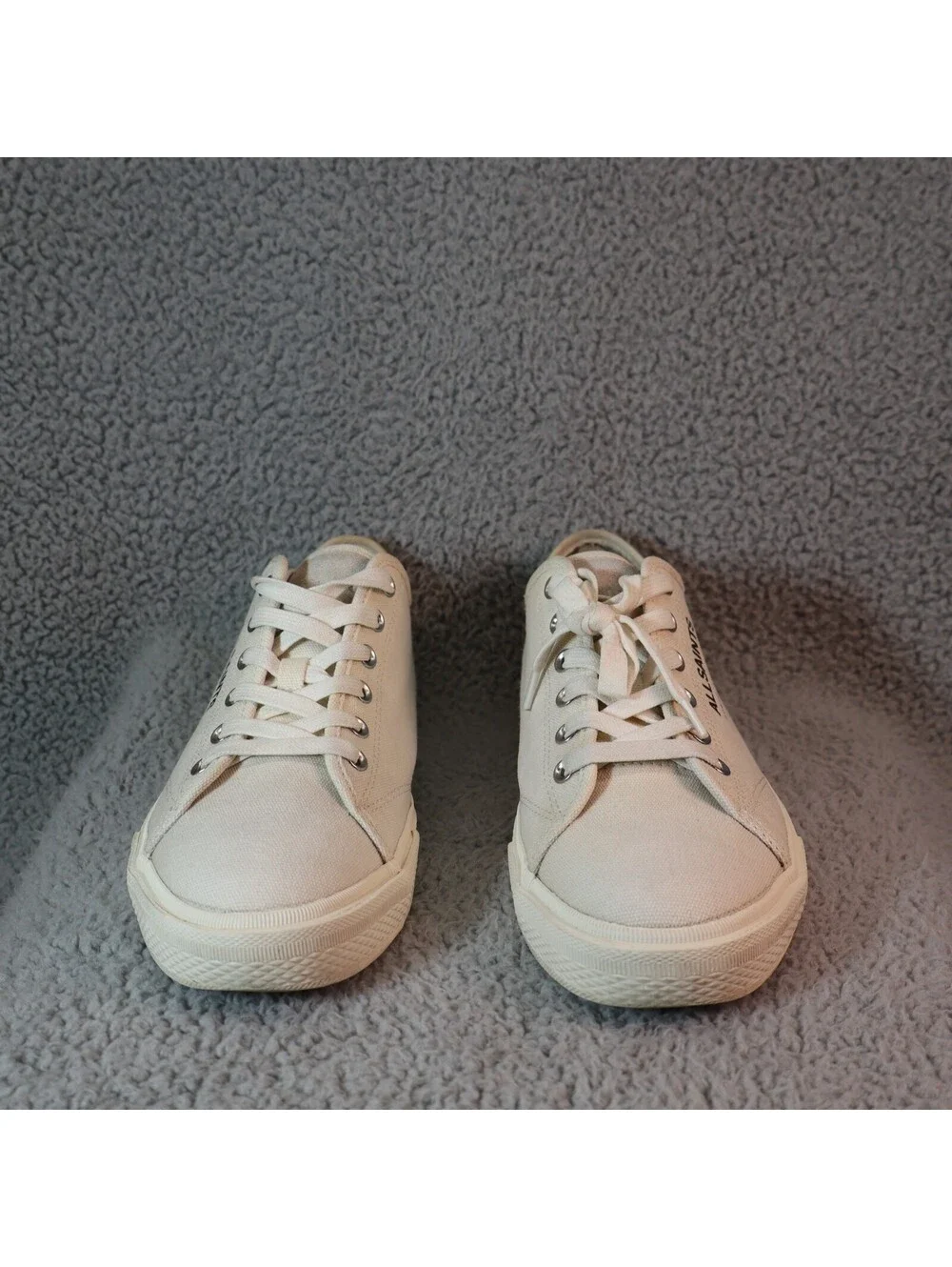 ALL SAINTS Underground Low Top Beige Men Sz 9 Canvas Shoes